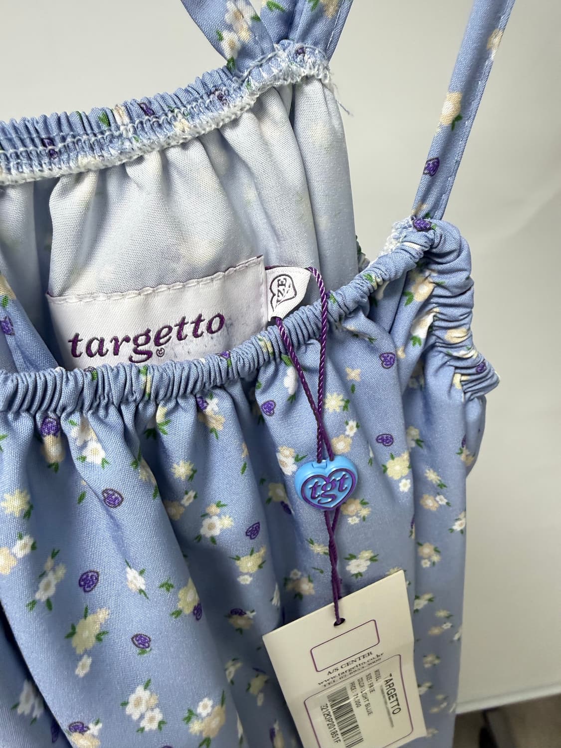 타겟토 플라워패턴 레이어드 원피스 새상품 (F/스카이블루) 상품이미지8