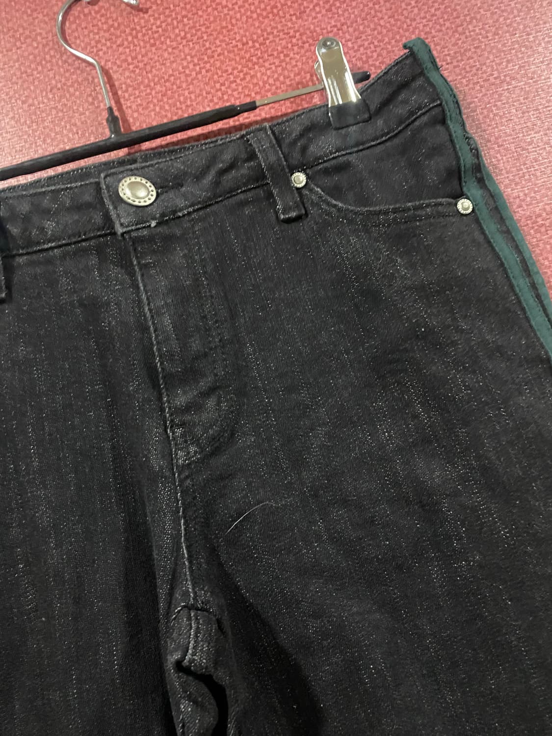 블랙 옆라인 데님 팬츠 상품이미지3