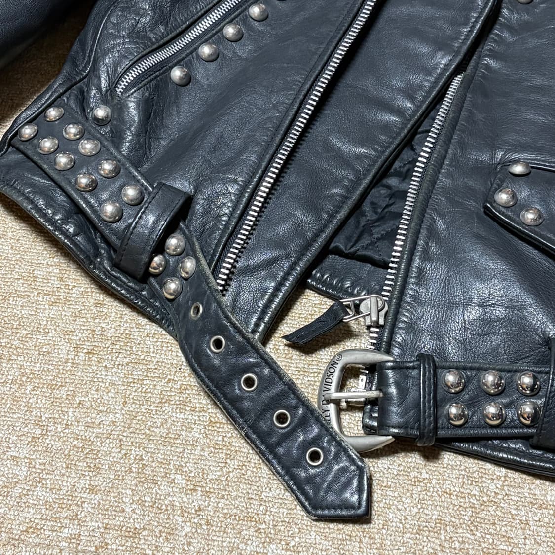 할리데이비슨 스터드 스컬 라이더 레더자켓 40 상품이미지6
