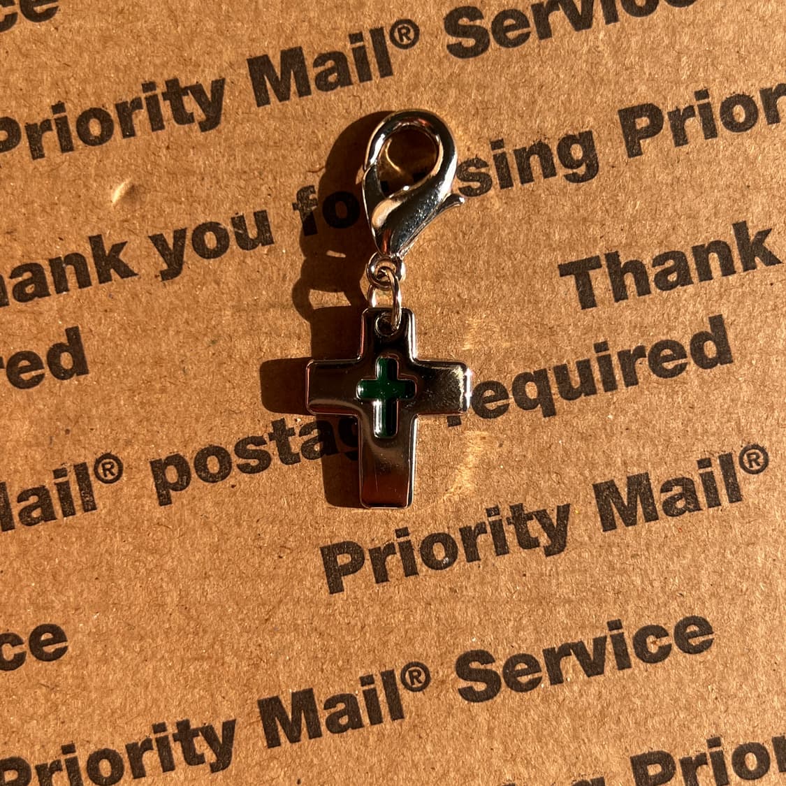 90s vtg Green Cross Clip Keyring 상품이미지1