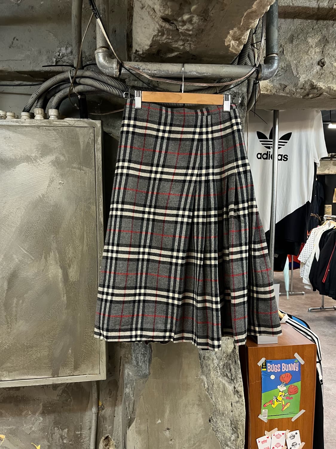 버버리 울 체크 플리츠 스커트 그레이 #csz2158 상품이미지2