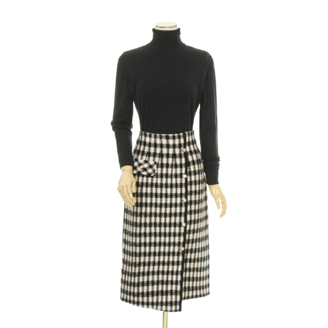 더히스토리(the history) 언발 체크니트스커트 55-66 새상품 상품이미지1