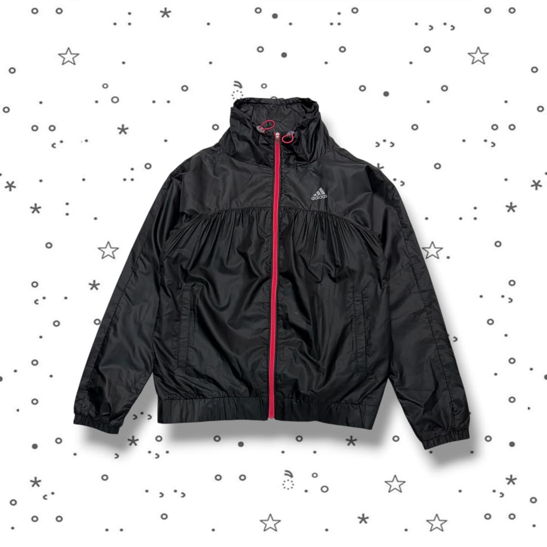 S ADIDAS 아디다스 블랙 핫핑크 바람막이 상품이미지1