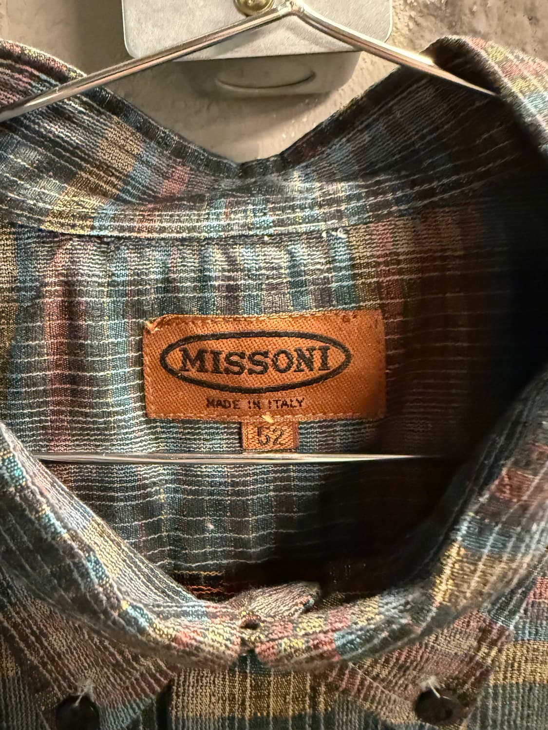 105 미쏘니 MISSONI 멀티 체크 셔츠 그린 상품이미지5