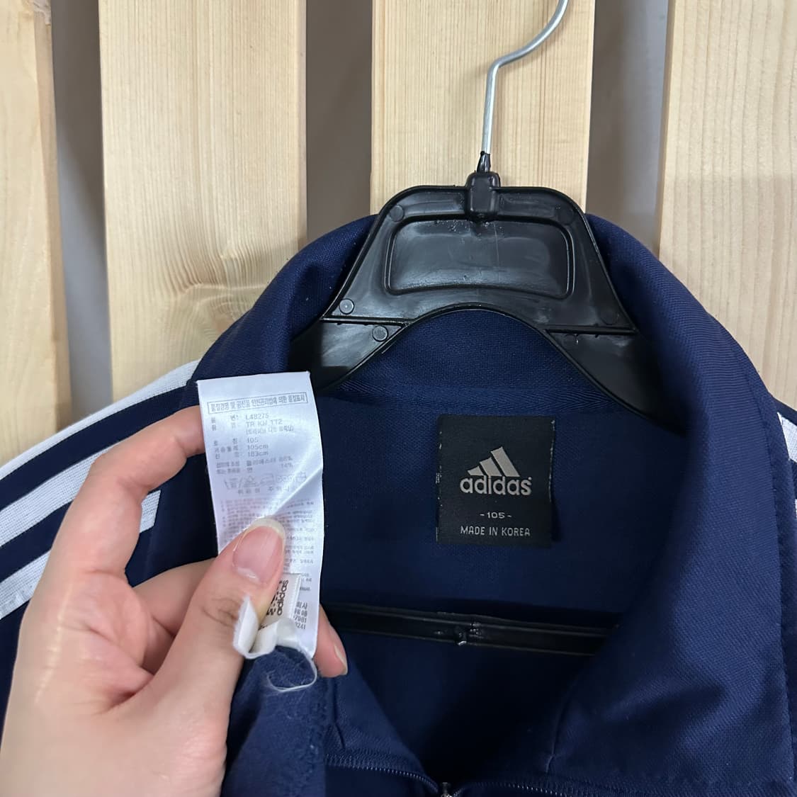 (M) 아디다스 네이비 져지 트랙탑 상품이미지4
