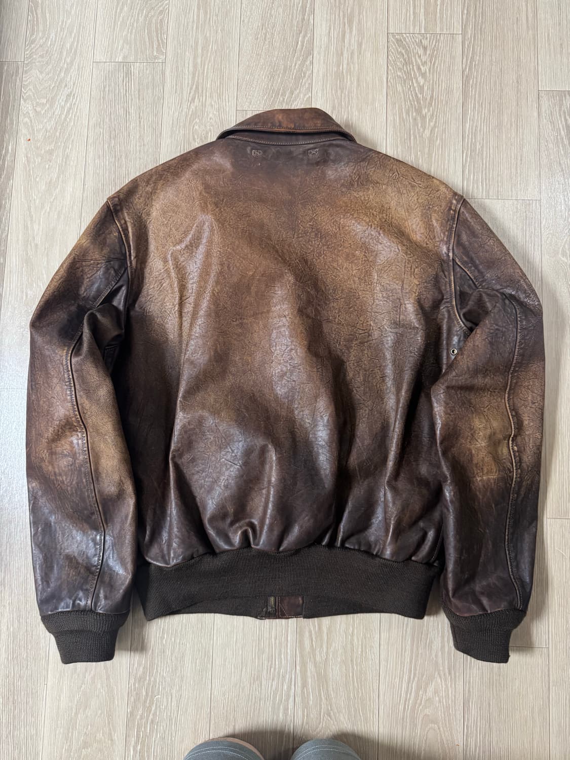 L 폴로 랄프로렌 오일워싱 a-2 가죽자켓 상품이미지7