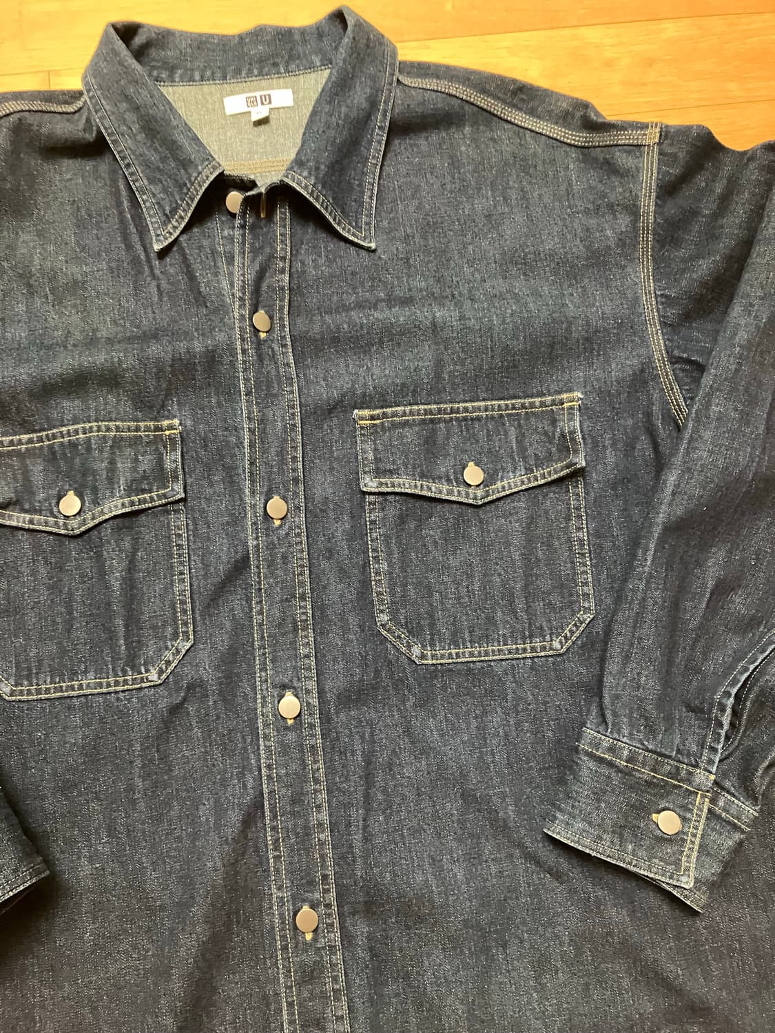 유니클로 U 데님 오버사이즈 셔츠 XXL 상품이미지5
