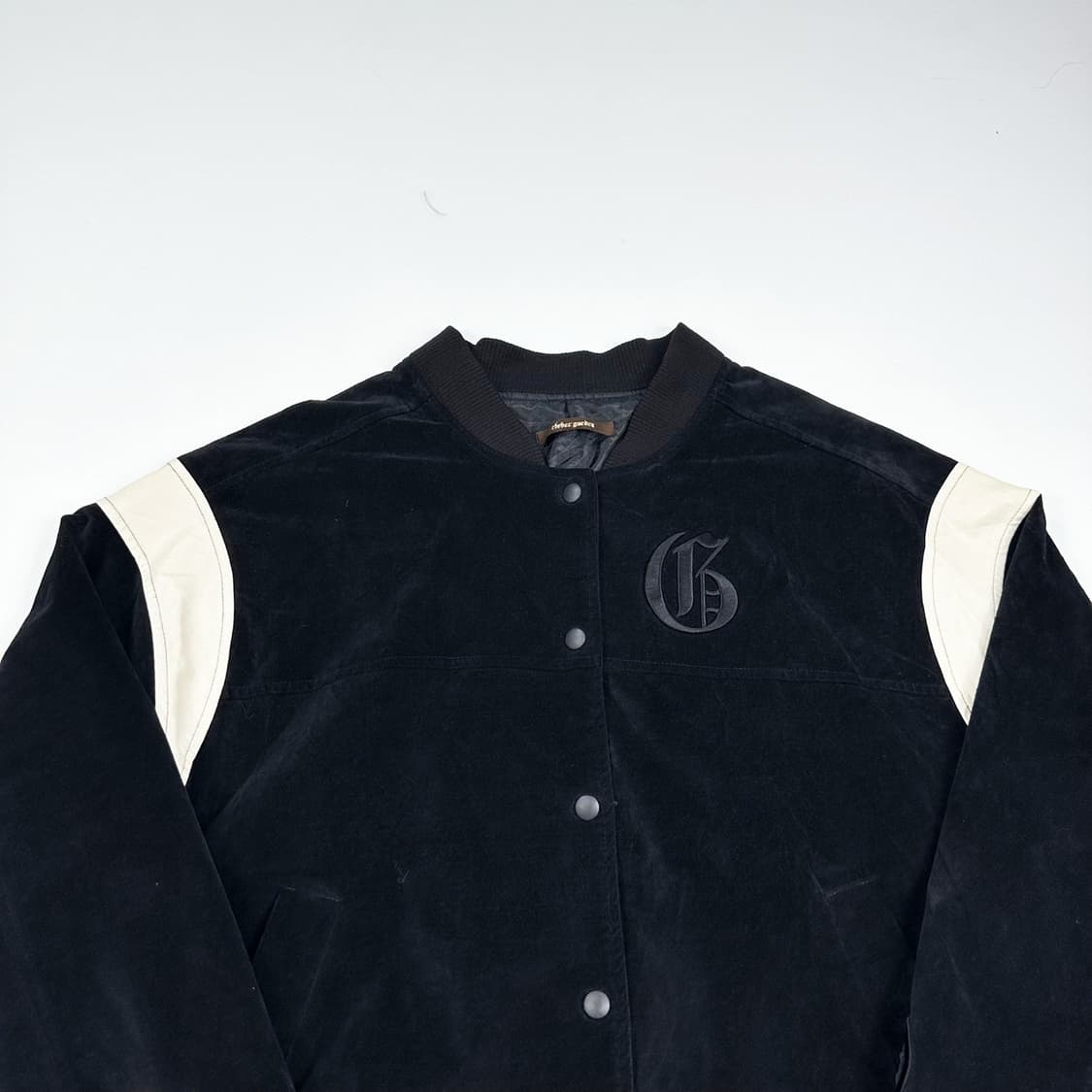 VTG 빈티지 벨벳 블랙 블루종 바시티 자켓 (XL) 상품이미지1