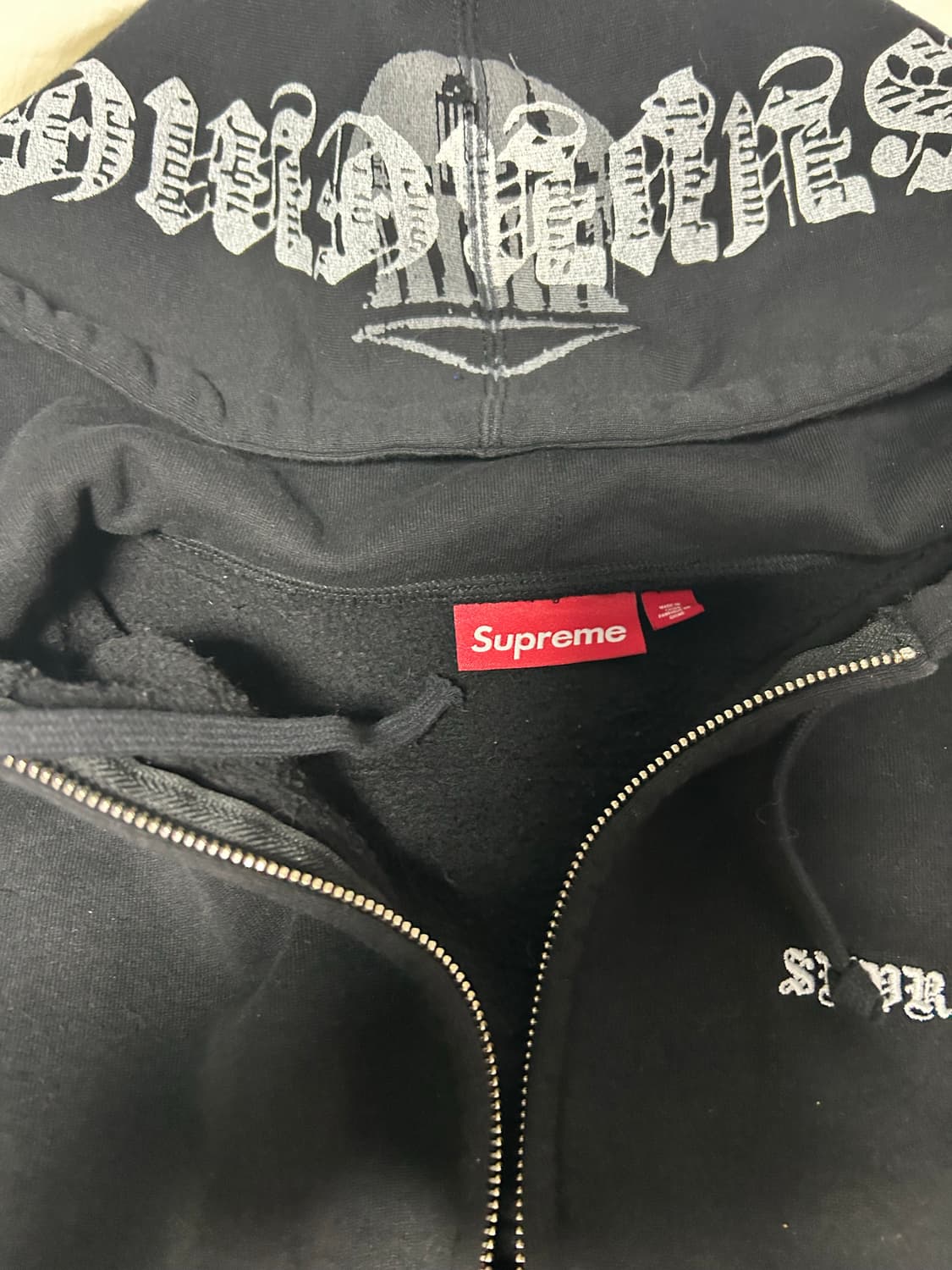 슈프림 윙스 후드집업 스웨트셔츠 블랙 25FW 상품이미지2