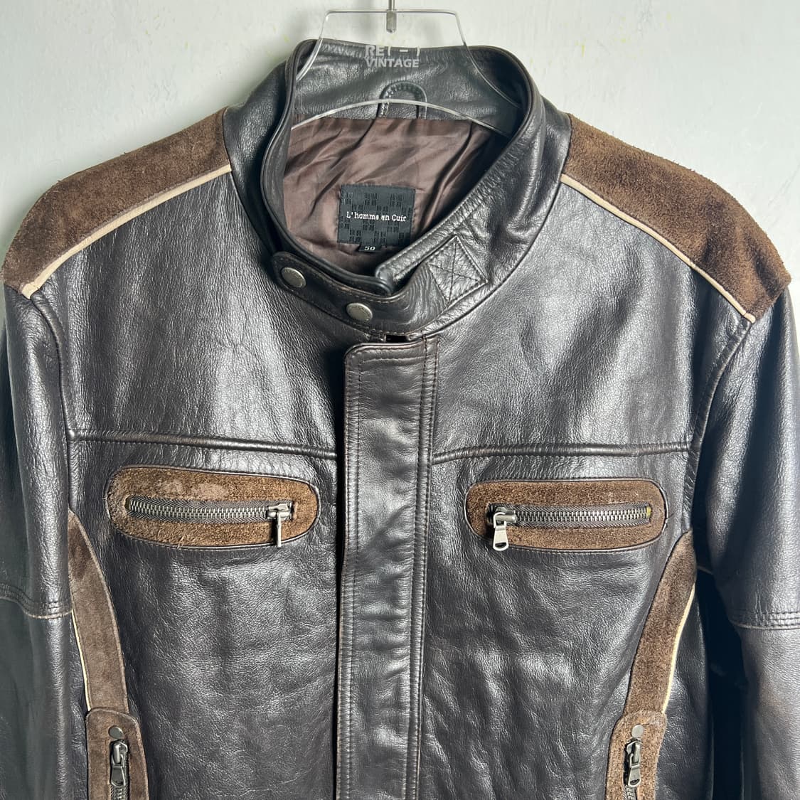 L'homme en Cuir 스웨이드 엣지라인 양가죽 라이더 자켓 50 상품이미지5