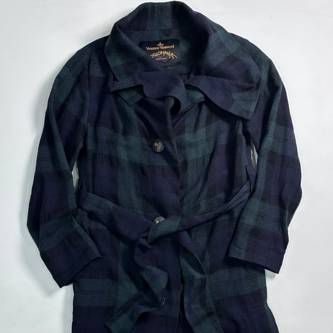 비비안웨스트우드 블랙와치 드레이프 울 코트 상품이미지1