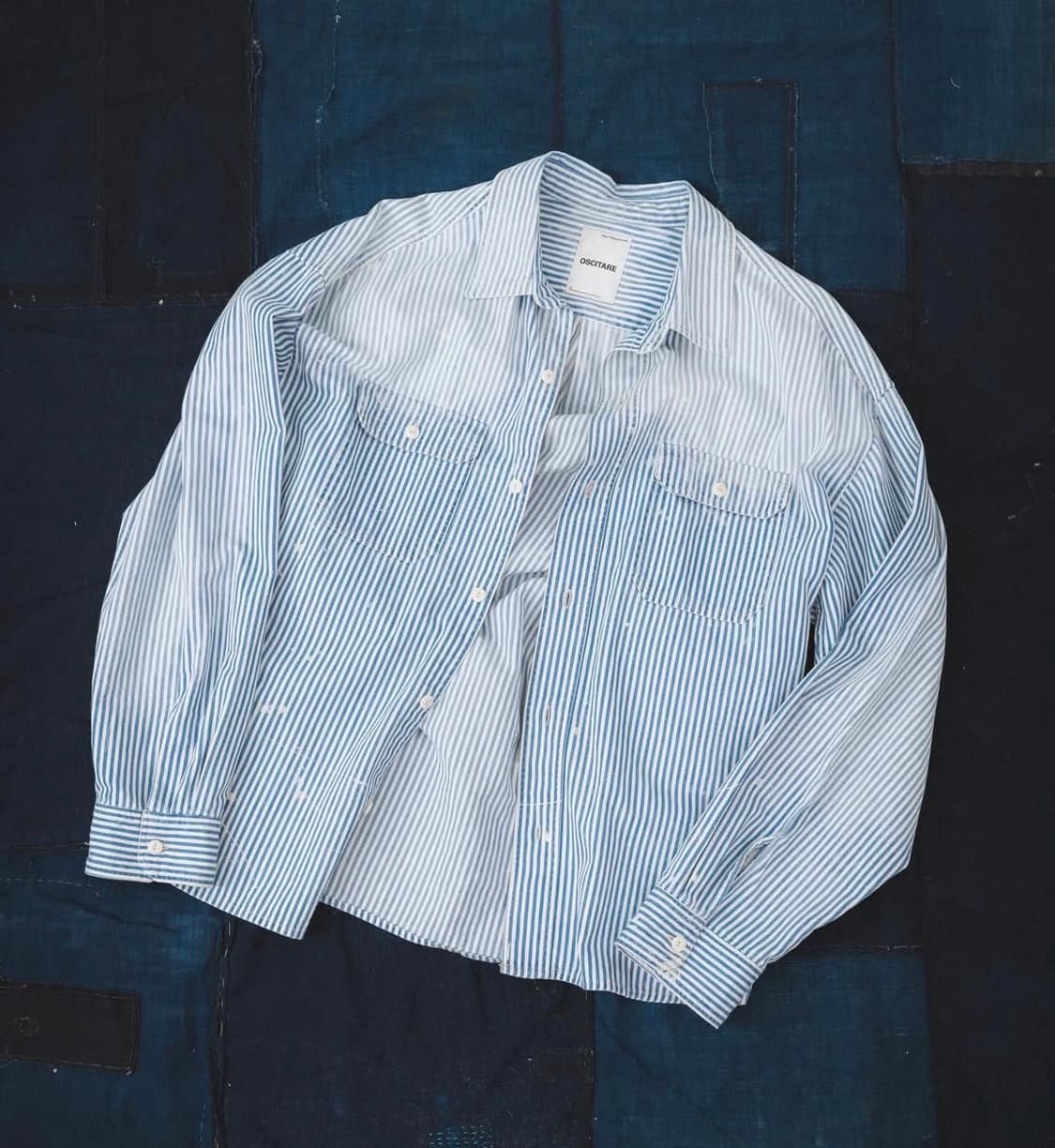 oscitare 빈티지 페이디드 히코리 셔츠 / 라이트 블루 / 1 상품이미지2