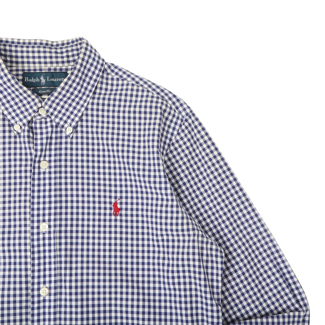 폴로 랄프로렌 블루 깅엄체크 커스텀핏 셔츠 상품이미지3