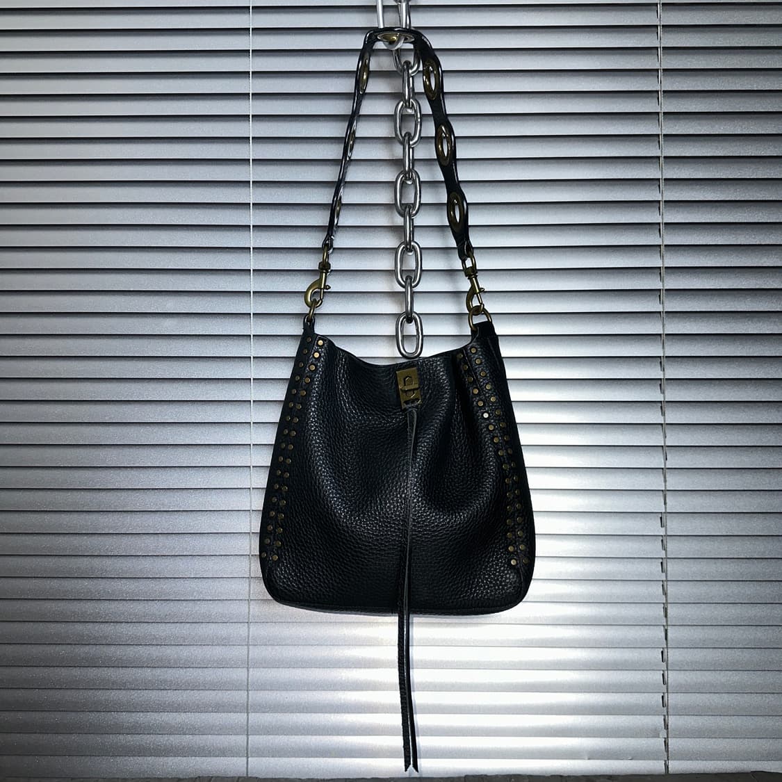 00s 레베카 민코프 가죽 & 앤틱 브라스 숄더백 상품이미지3