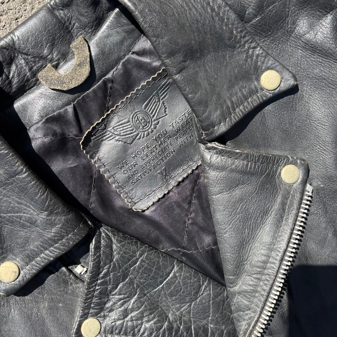 올드 레더 더블 라이더 자켓 상품이미지3