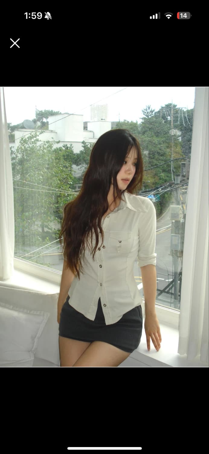 아워캐비닛 아워캐비넷 슬림핏 포켓 7부 셔츠 상품이미지1