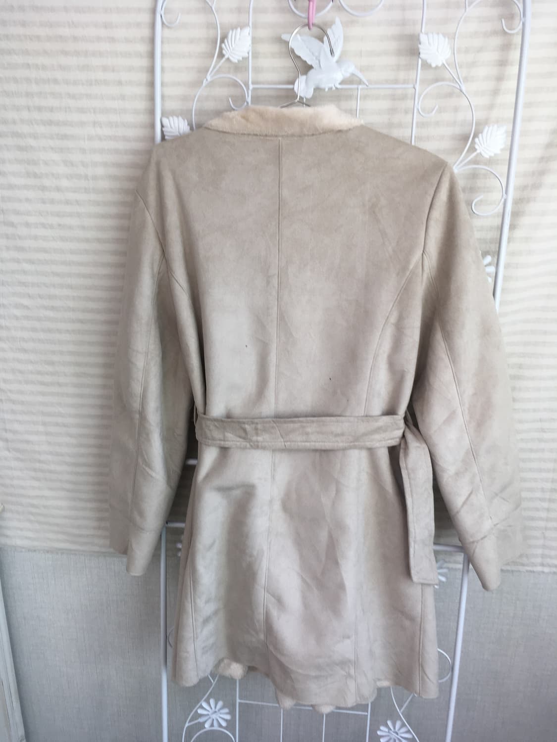 jpn vintage 아이보리 퍼 무스탕 롱코트 상품이미지7