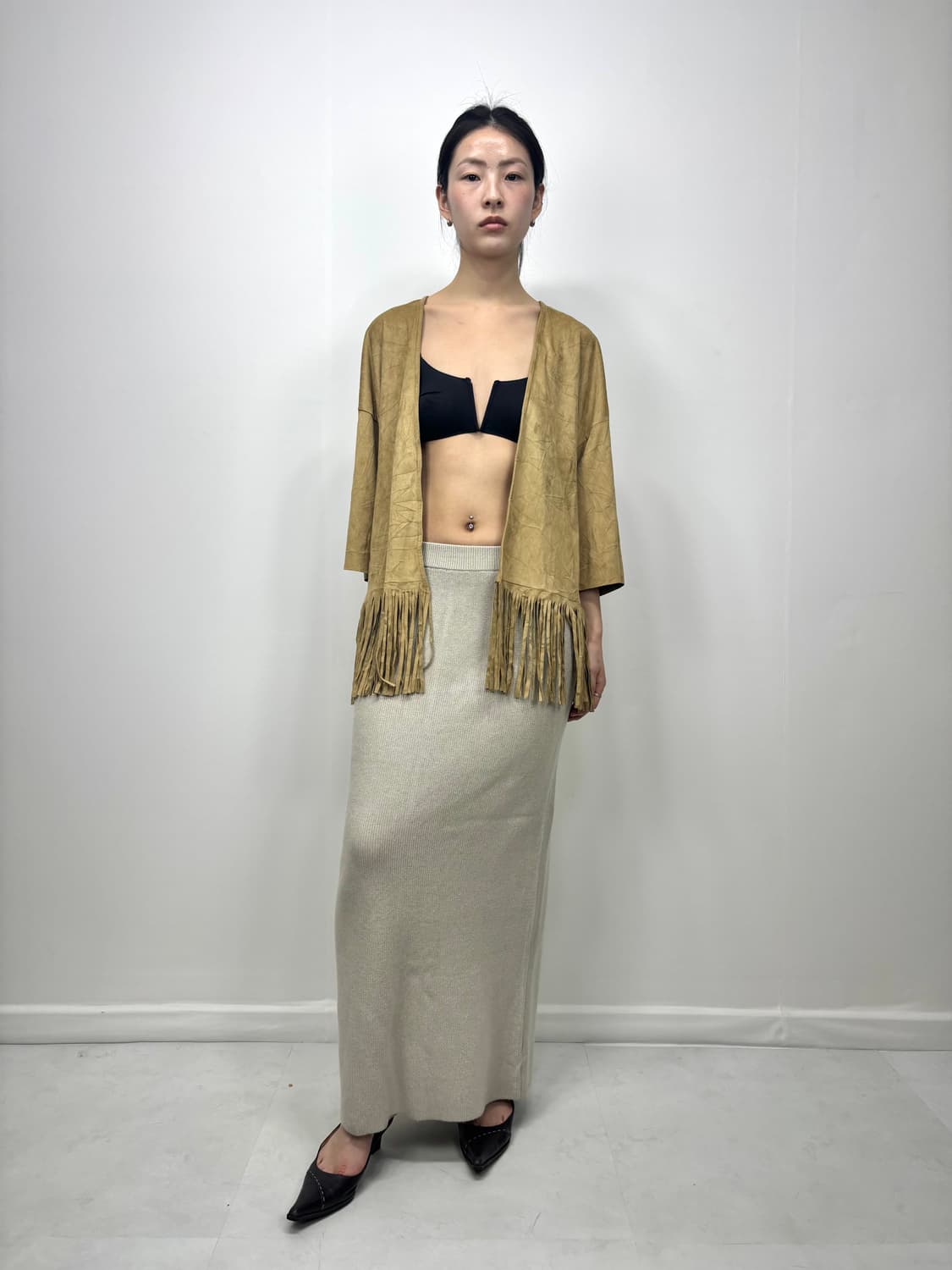 TASSEL SUEDE OPEN SHIRT CARDIGAN 상품이미지3