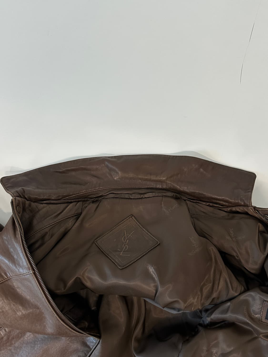 입생로랑 90s YSL 로고 램스킨 레더 자켓 상품이미지3