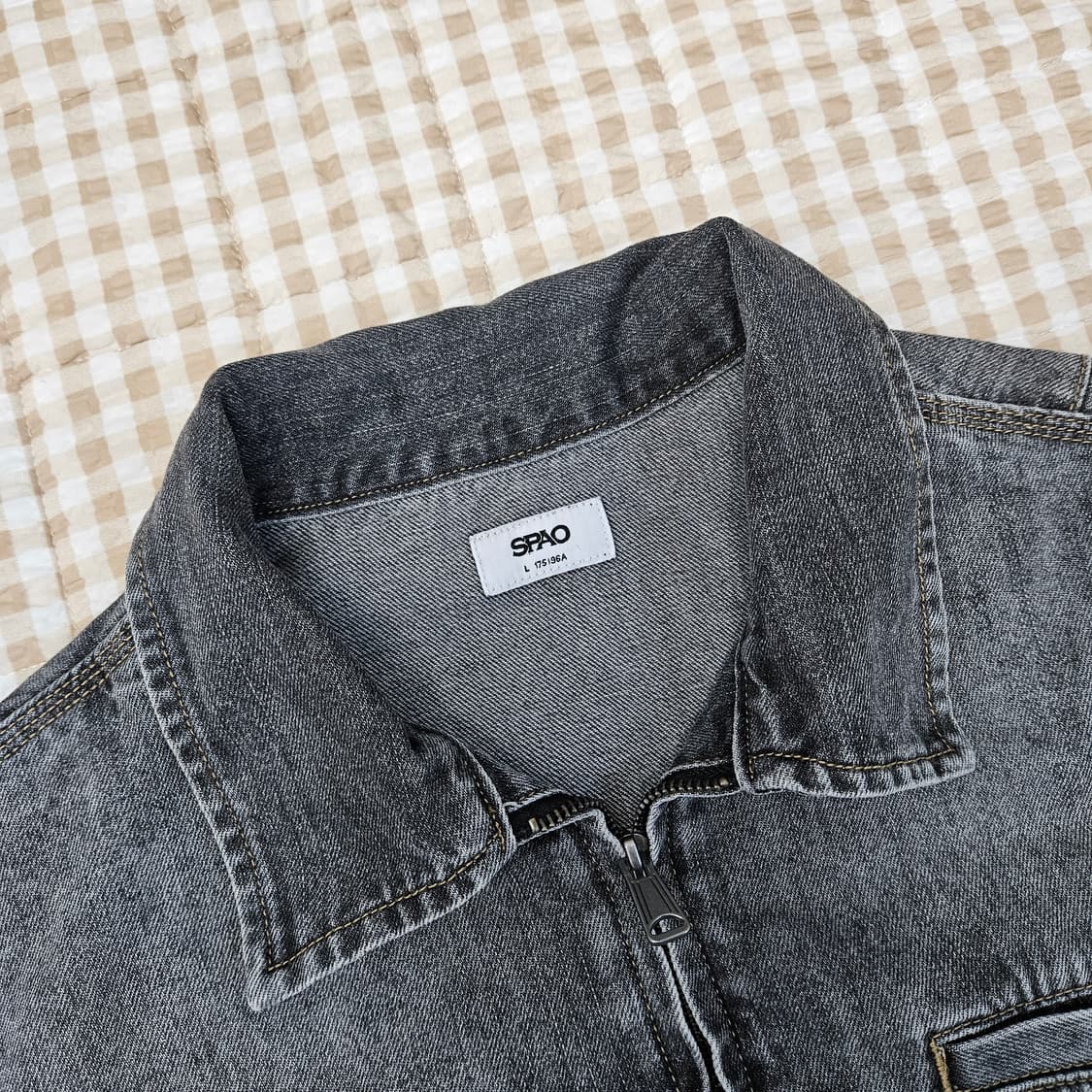 스파오 집업 데님 청자켓 남자100 상품이미지3