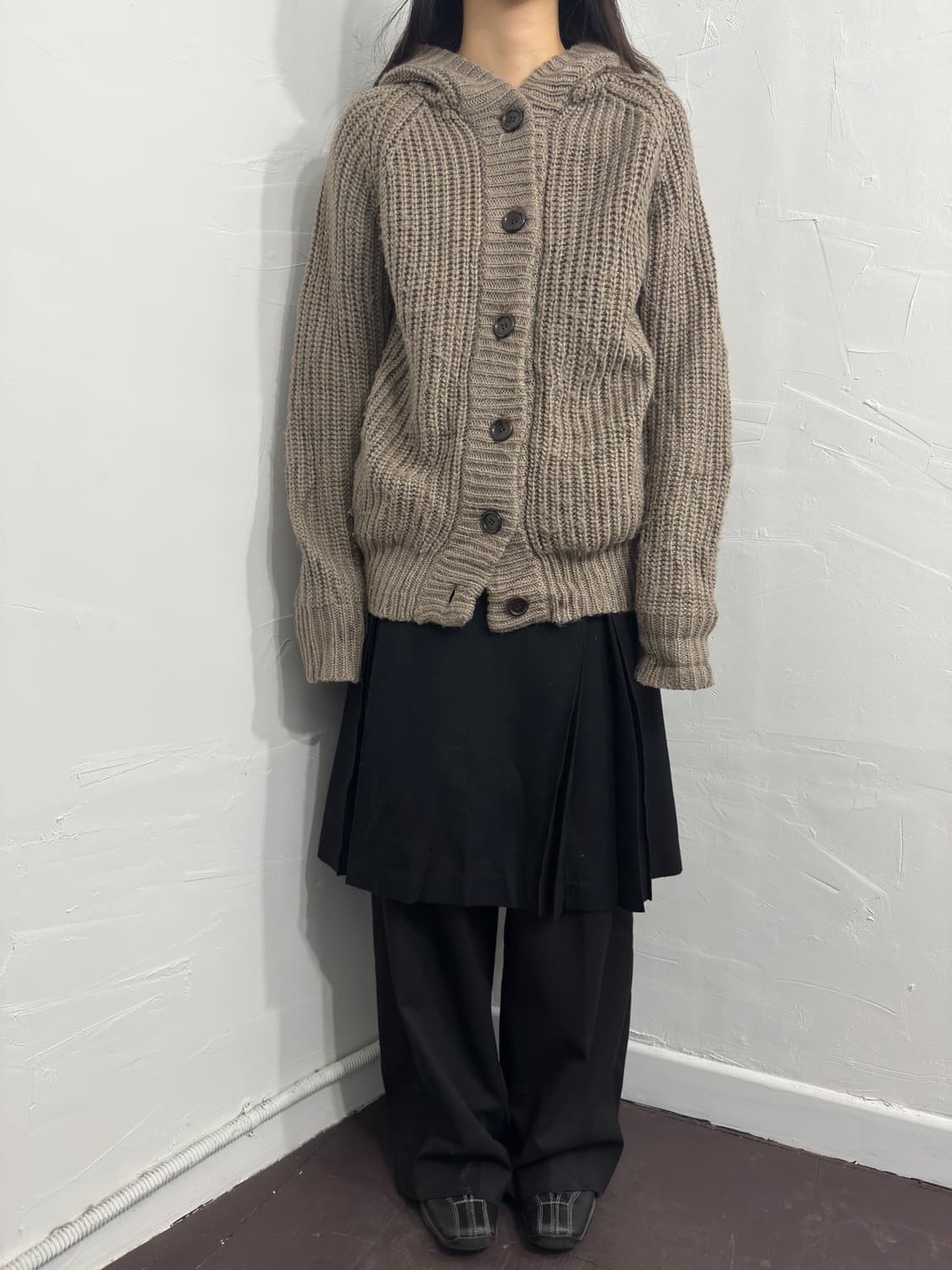 lowrys farm hood button knit cardigan 상품이미지3
