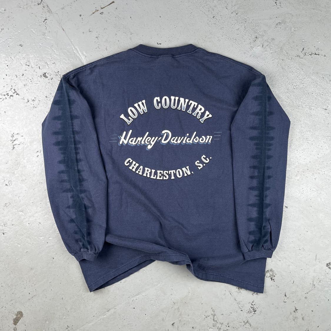 빈티지 할리데이비슨 쉴드 로고 타이다이 롱슬리브 네이비 상품이미지2