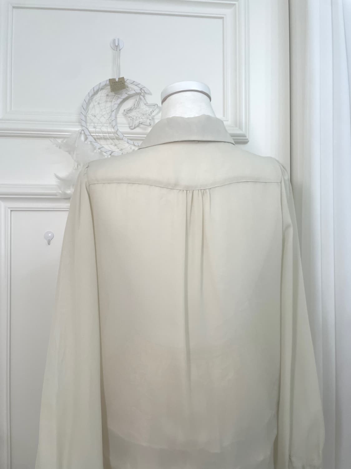 butter lace trim black bow blouse 상품이미지4