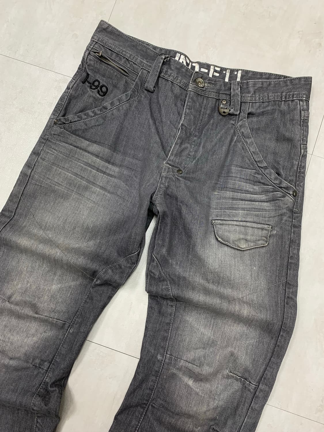 흑청 데님 스트라이트 팬츠 #384 상품이미지2