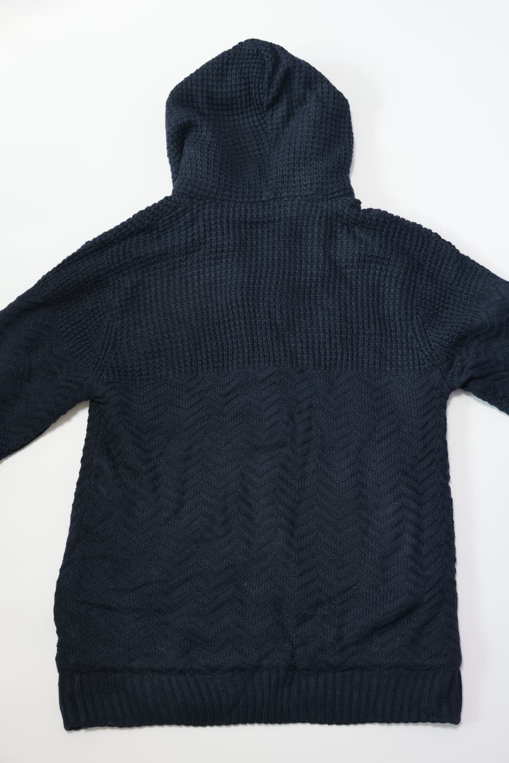 Navy Toggle Faux Fur Lined Knit Hoodie  상품이미지8