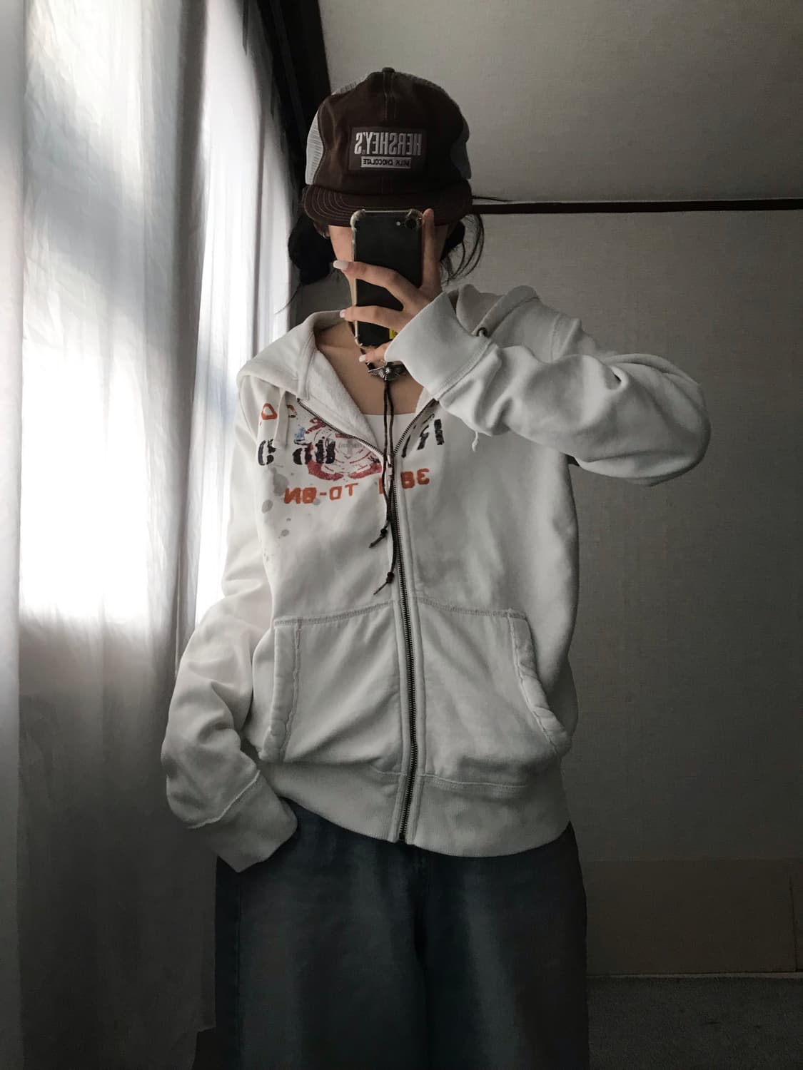 폴로 화이트 레터링 후드집업 상품이미지7