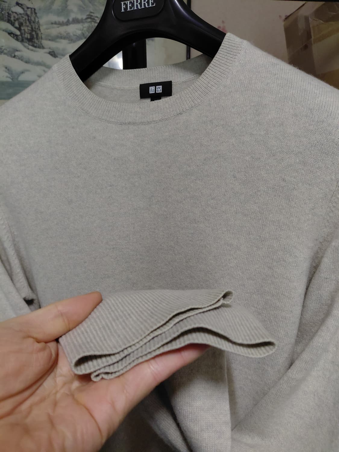 [유니클로]캐시미어100 라운드넥 니트 M(95)사이즈 상품이미지7