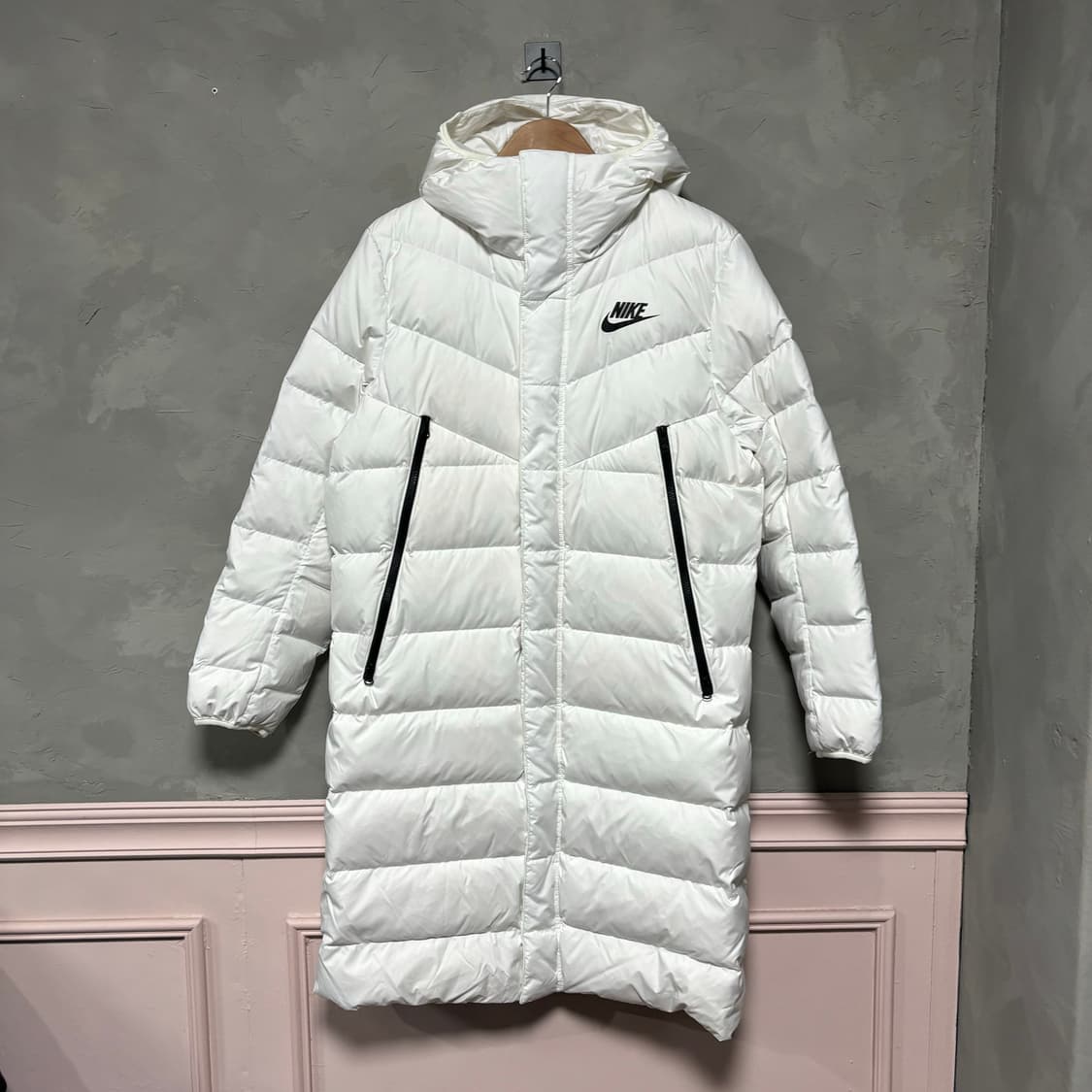 나이키 스우시 구스다운 롱패딩 화이트 상품이미지1