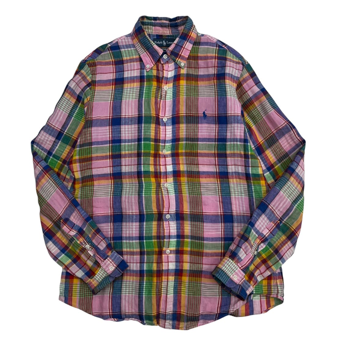 폴로 랄프로렌 블루포니 핑크체크 린넨 셔츠 L 상품이미지2