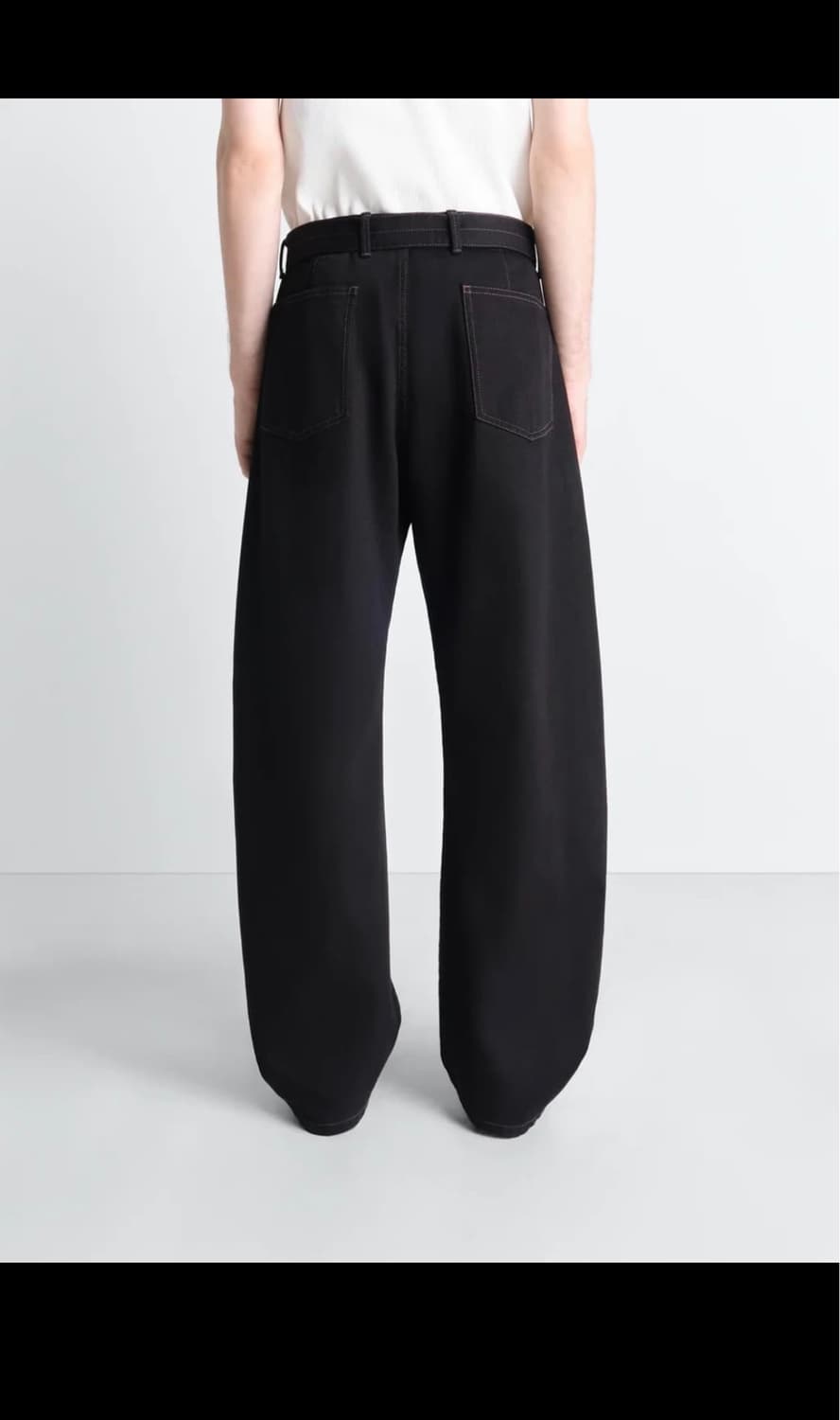 (S,M) 르메르 26SS 트위스트 벨티드 팬츠 블랙 데님 상품이미지3