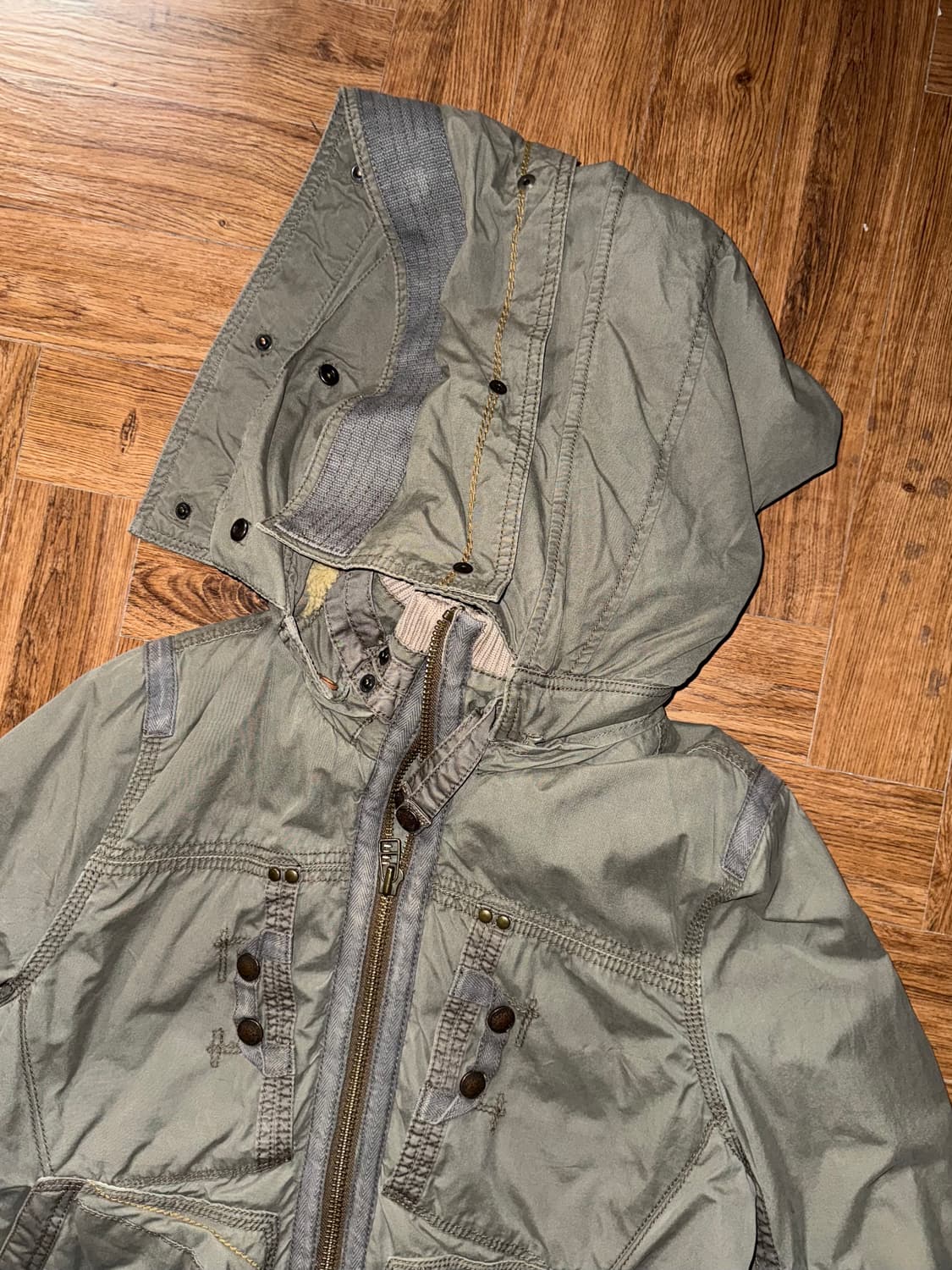 밀리터리 디테일 후드 점퍼 상품이미지3