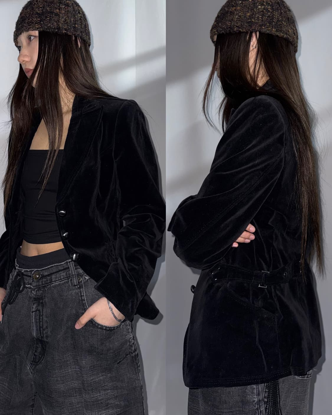 MOGA 벨벳 블레이저  상품이미지1