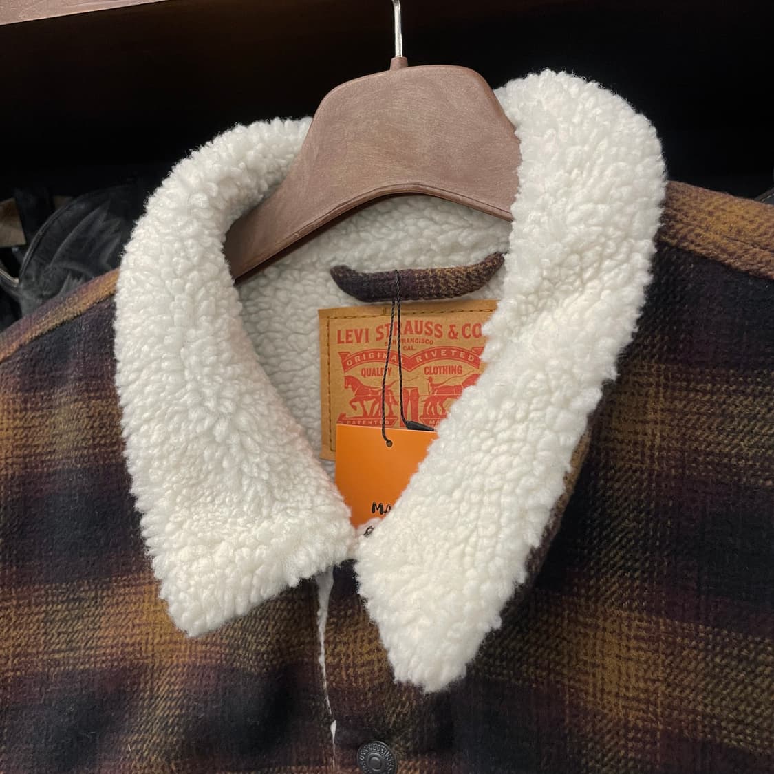 리바이스 릴렉스드 타입2 체크 쉐르파 자켓 상품이미지3