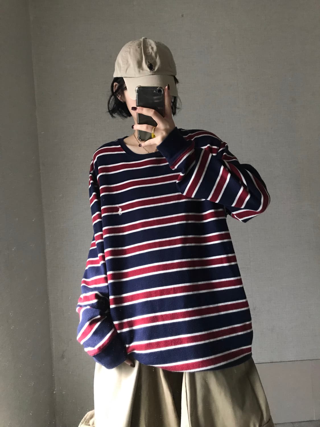 폴로 스트라이프 와플 롱슬리브 상품이미지3