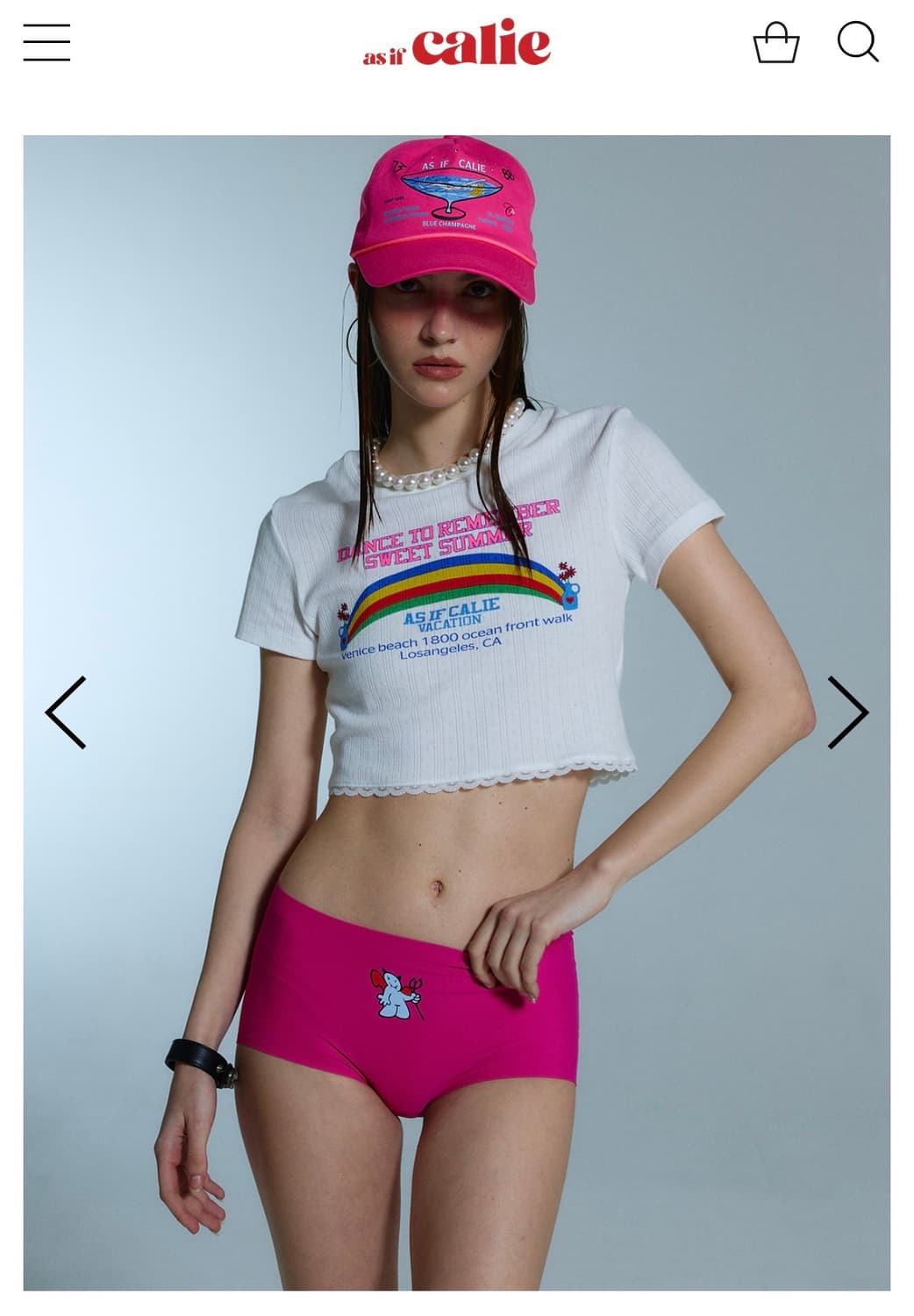 애즈이프캘리 RAINBOW LACE CROP TSHIRT 상품이미지1