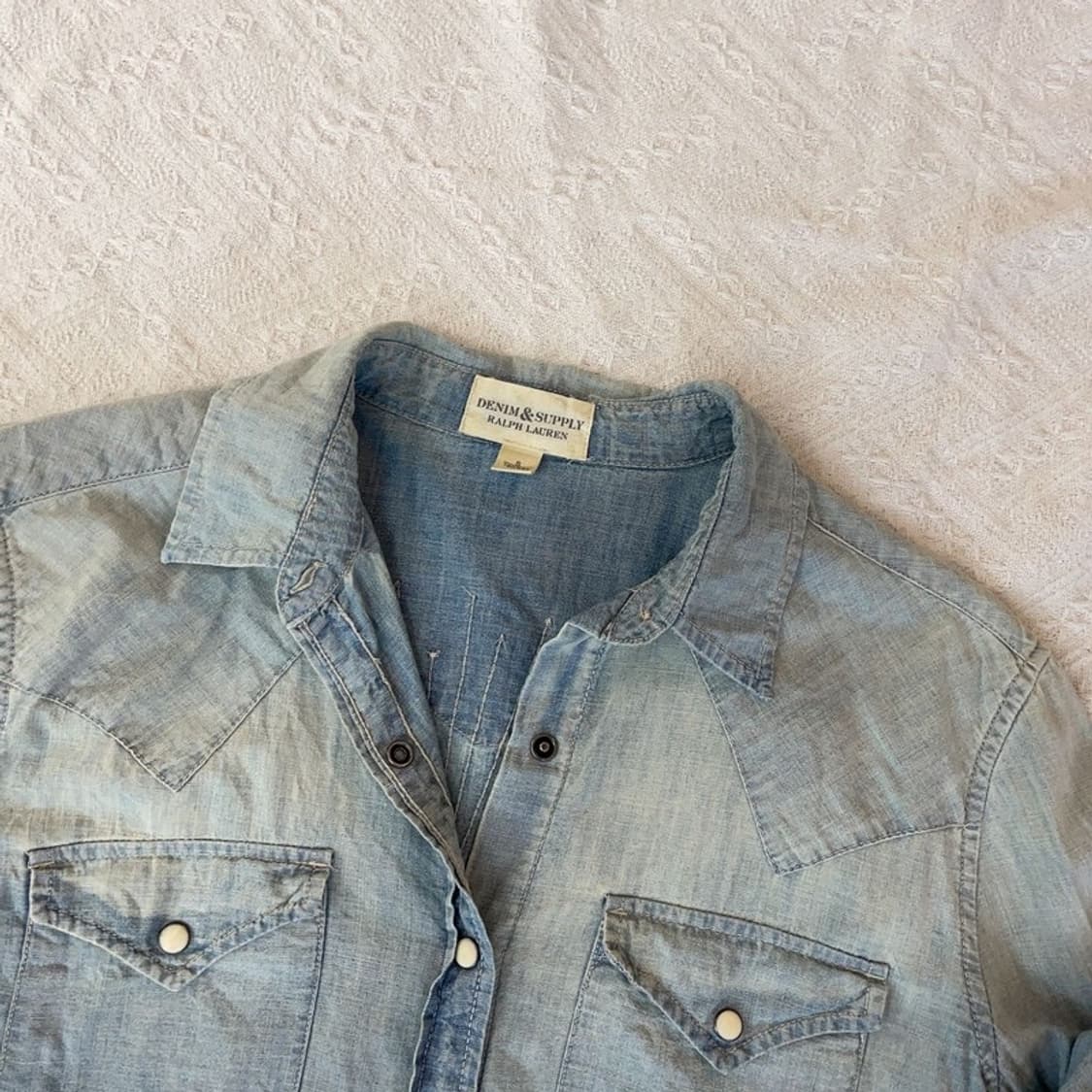 [90] 데님서플라이 여자 투포켓 웨스턴 자수 데님셔츠 상품이미지3