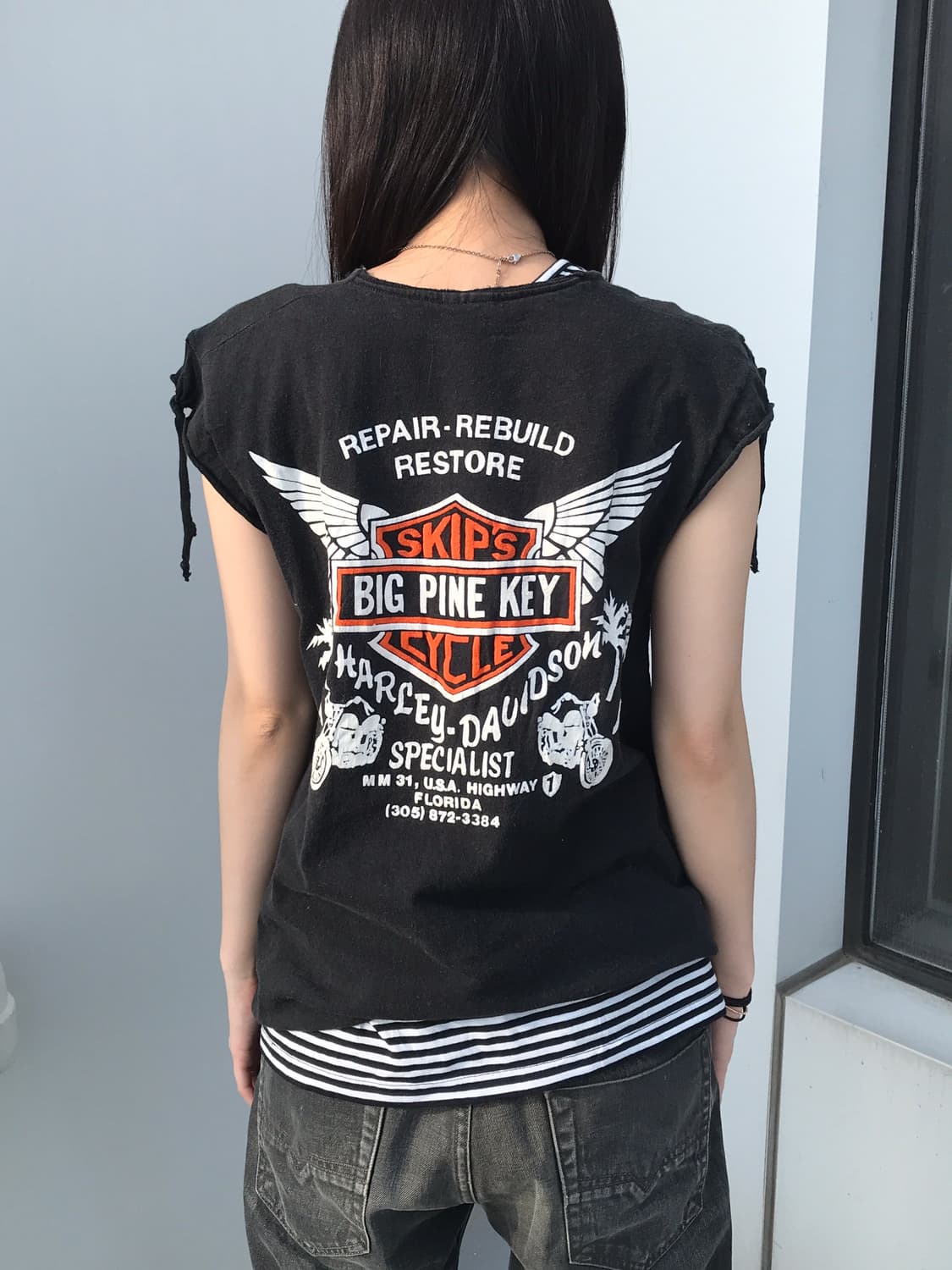USA Biker Cut Off Graphic Tee 상품이미지2