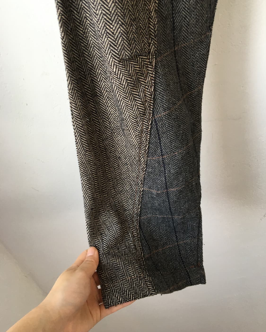 Woolen pattern mixed sarouel pants 상품이미지3