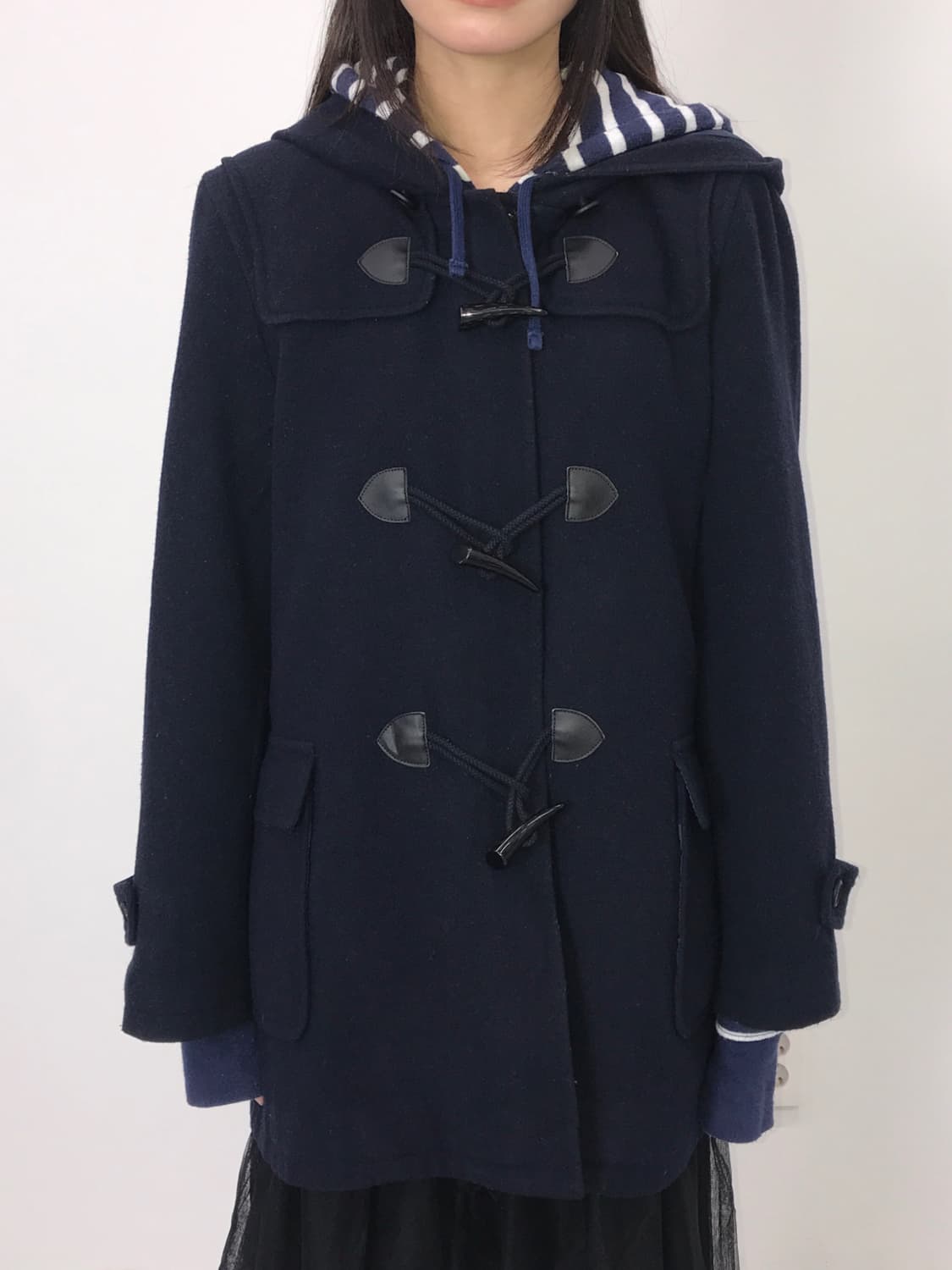 KANKO Japan Navy Wool Blend Duffle Coat 상품이미지2