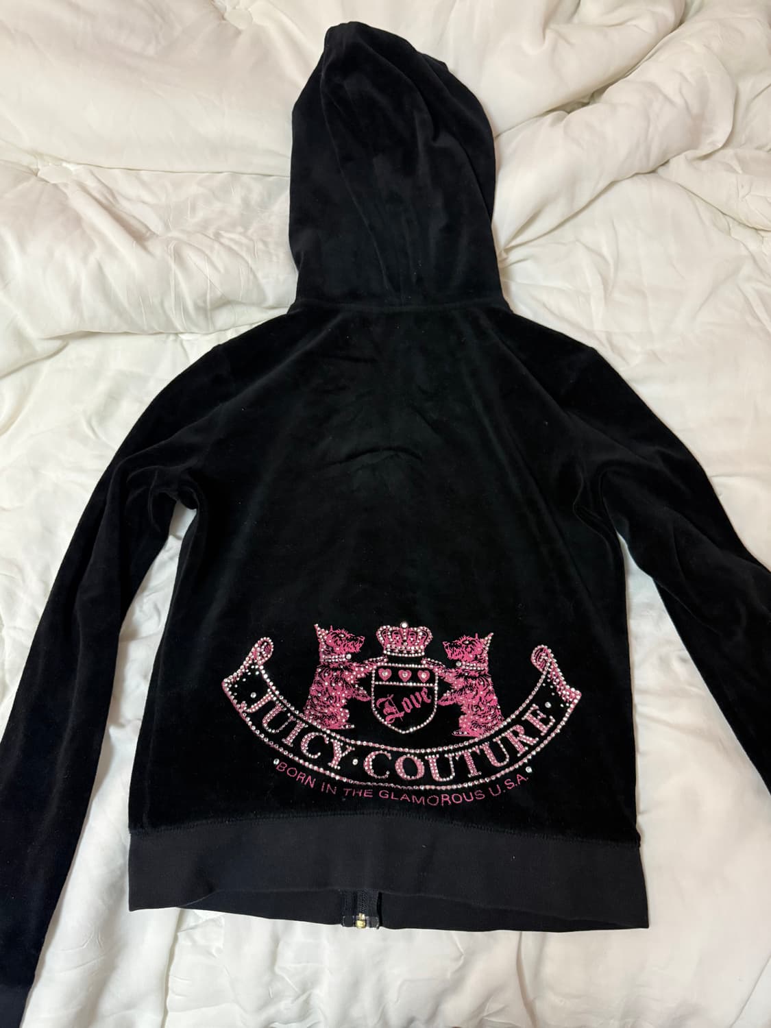 쥬시꾸뛰르 블랙 벨벳 후드집업 상품이미지3