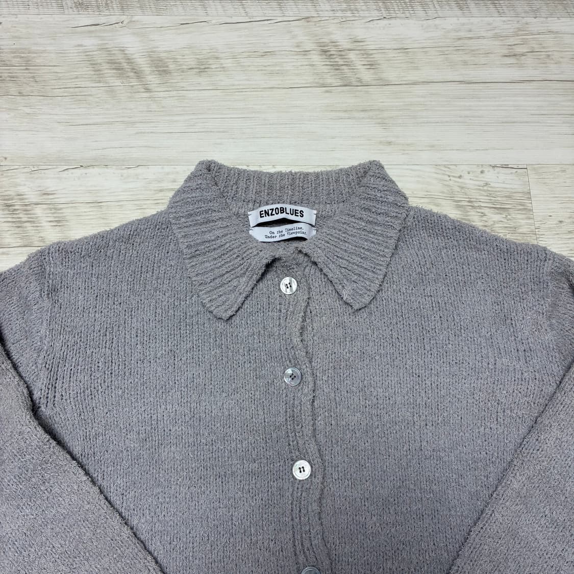 엔조블루스 에센셜 카라 가디건 그레이 상품이미지3