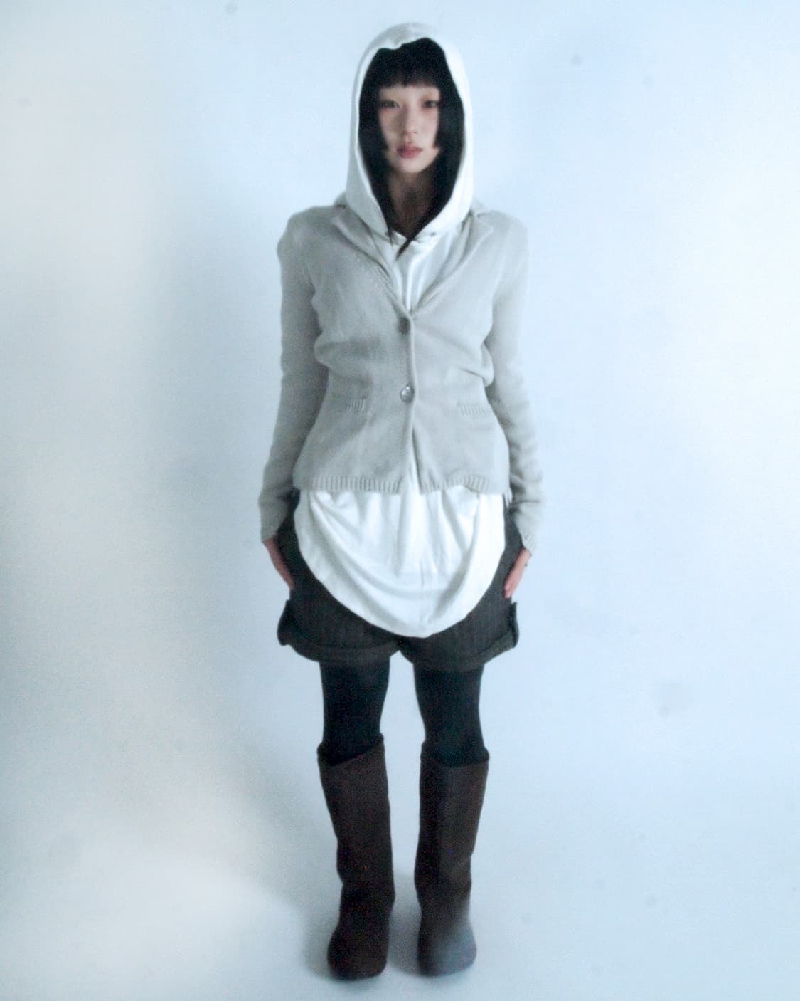 Greyish ivory 2 button knit jacket 상품이미지1