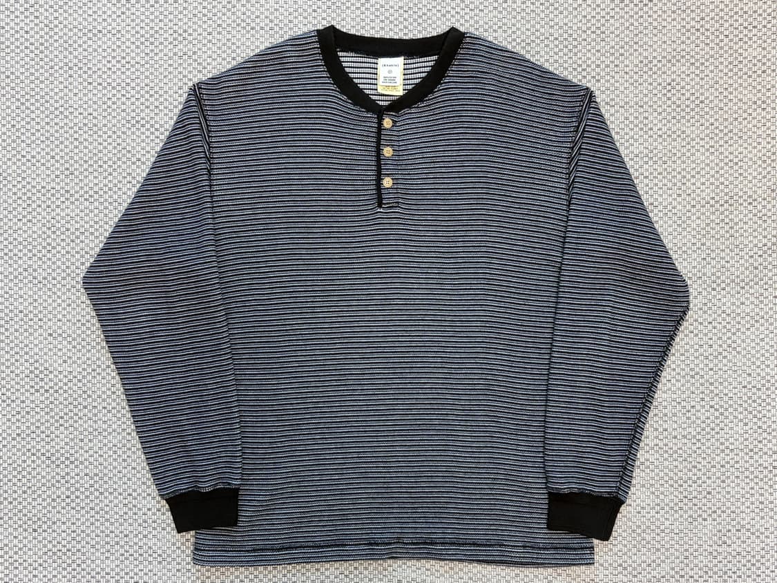 [S] 카키스 Waffle Henley L/S Tee 블랙 와플 티셔츠 상품이미지2