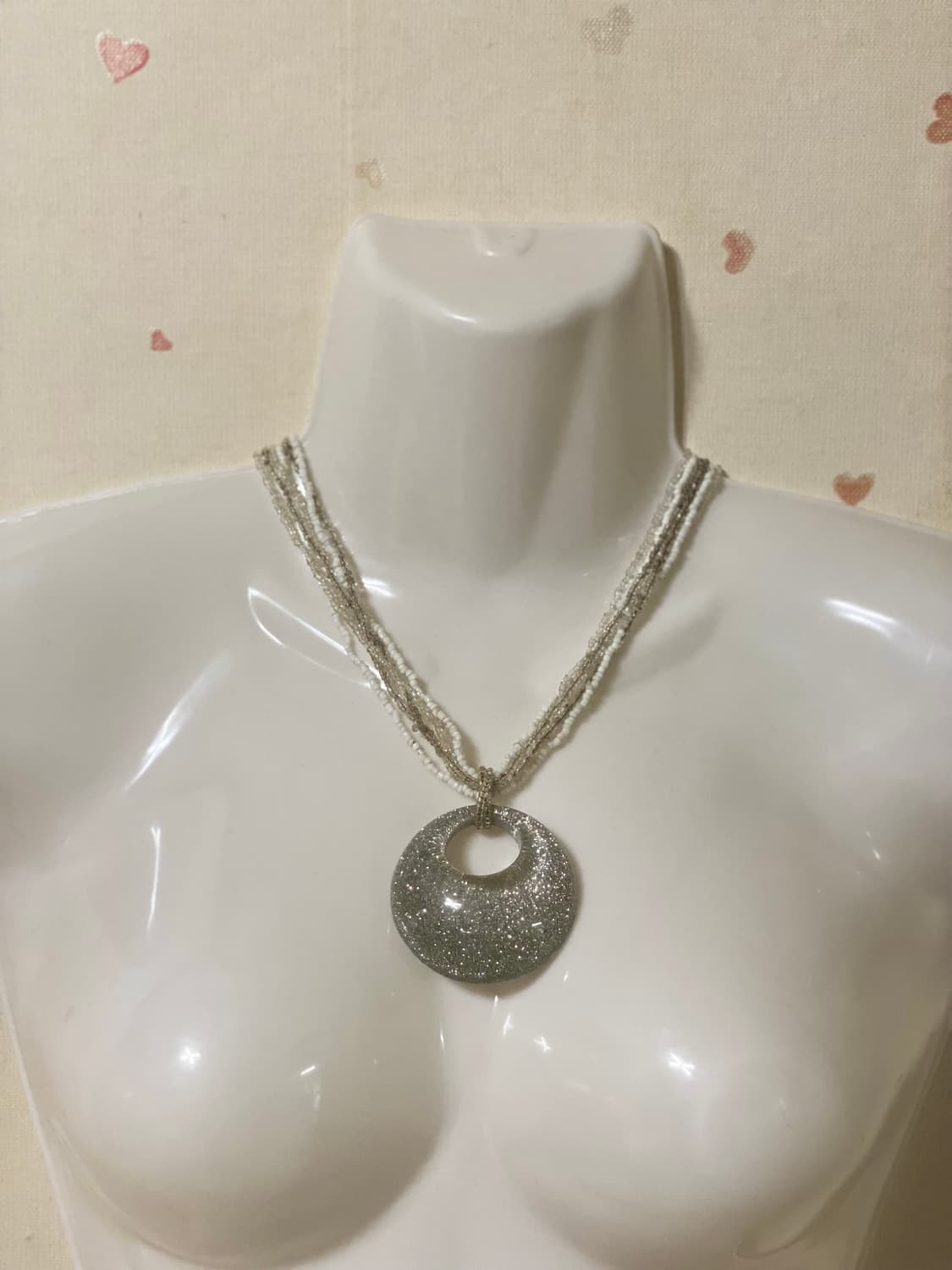 글리터 원형 실버 비즈 목걸이 페어리 키치 상품이미지1