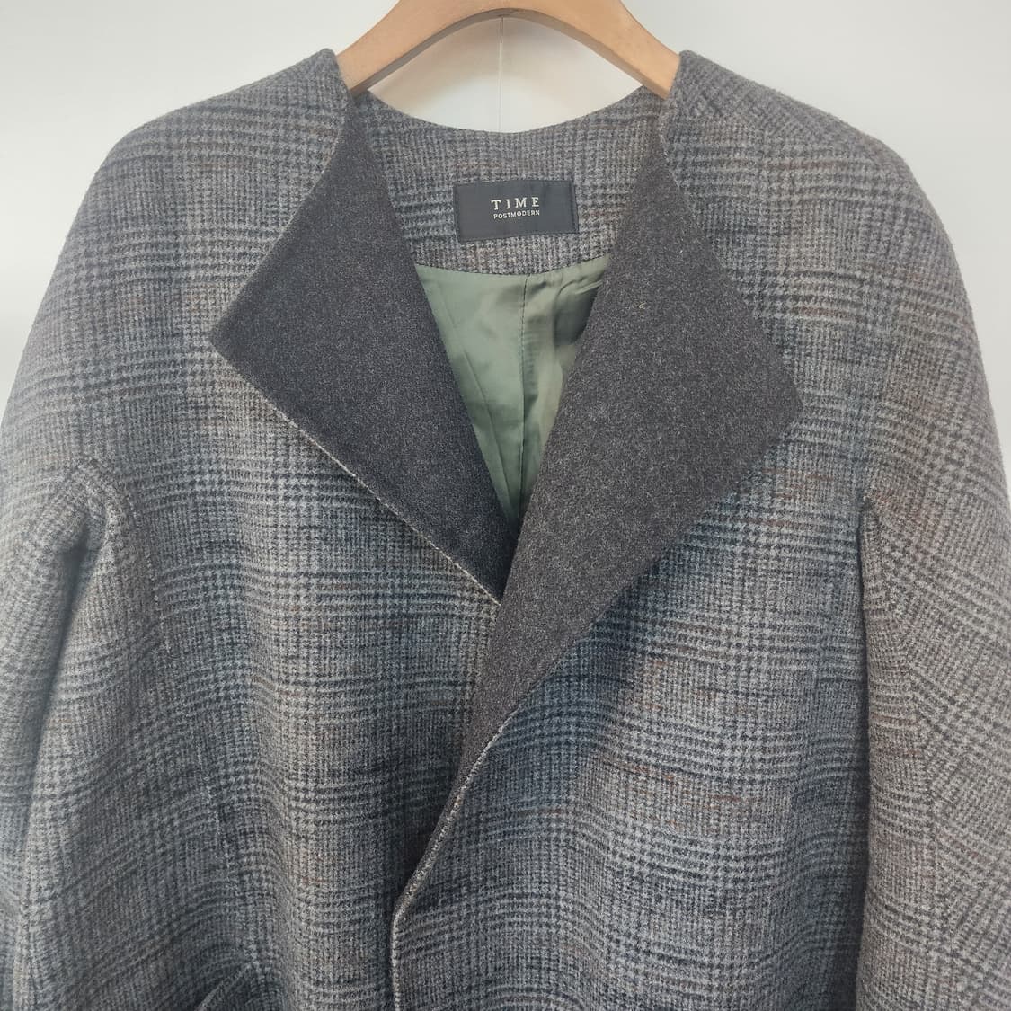 TIME 타임 체크 롱 코트 상품이미지2