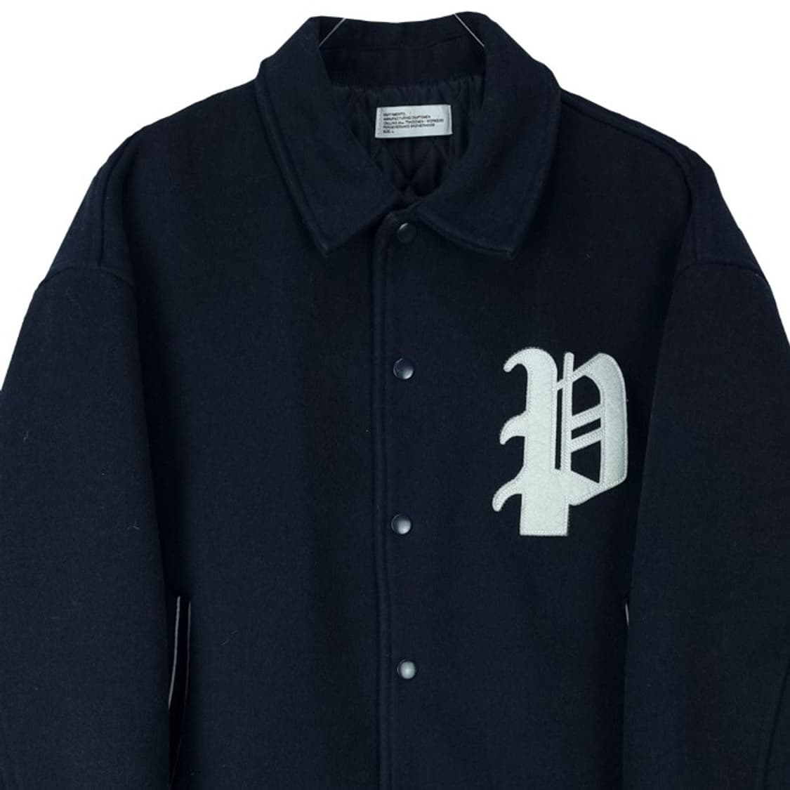 [파르티멘토] 오버핏 모직 바시티 자켓 네이비 M17934 상품이미지4